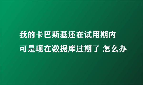 我的卡巴斯基还在试用期内  可是现在数据库过期了 怎么办