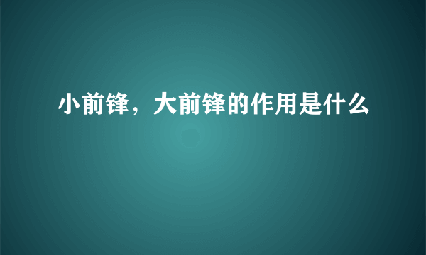 小前锋，大前锋的作用是什么