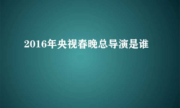 2016年央视春晚总导演是谁