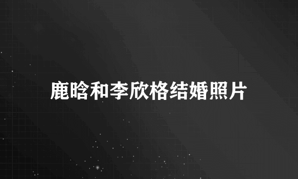 鹿晗和李欣格结婚照片