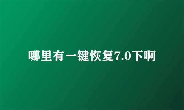 哪里有一键恢复7.0下啊