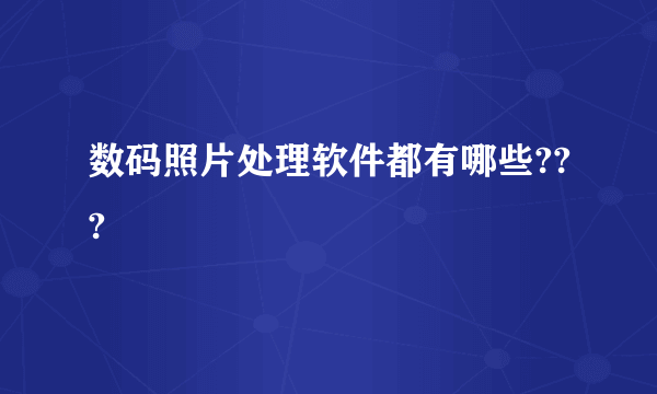 数码照片处理软件都有哪些???