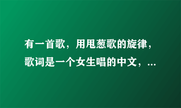 有一首歌，用甩葱歌的旋律，歌词是一个女生唱的中文，很好听。叫什么名字？