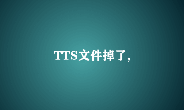 TTS文件掉了,