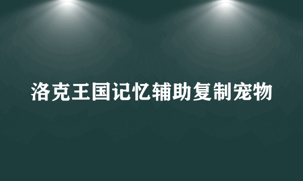 洛克王国记忆辅助复制宠物