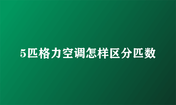 5匹格力空调怎样区分匹数