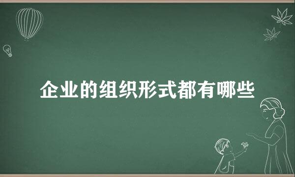 企业的组织形式都有哪些