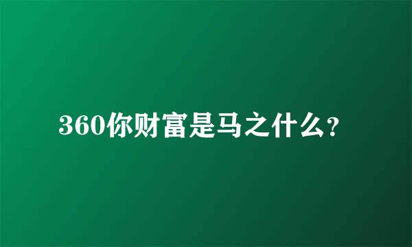 360你财富是马之什么？