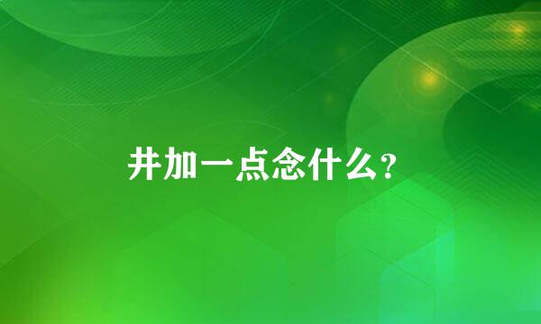 井加一点念什么？