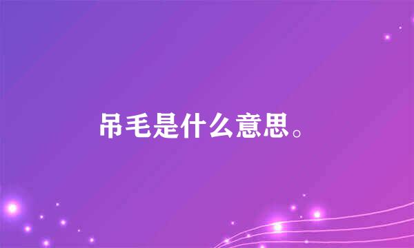 吊毛是什么意思。