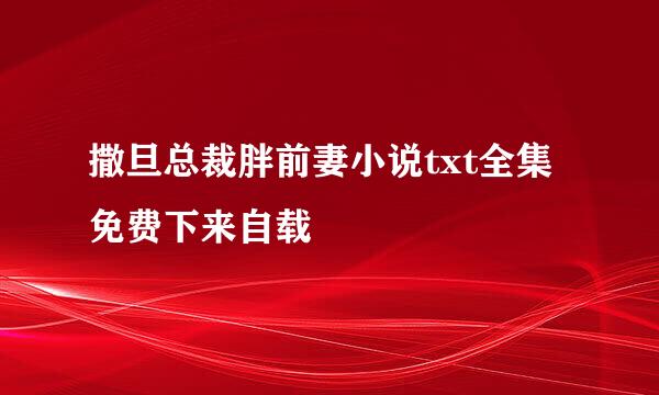 撒旦总裁胖前妻小说txt全集免费下来自载