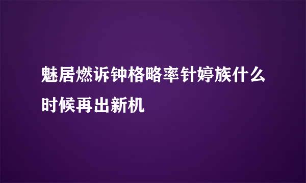 魅居燃诉钟格略率针婷族什么时候再出新机