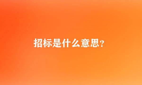 招标是什么意思？