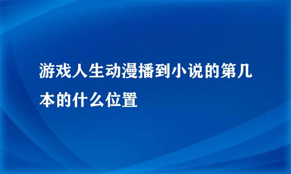 游戏人生动漫播到小说的第几本的什么位置