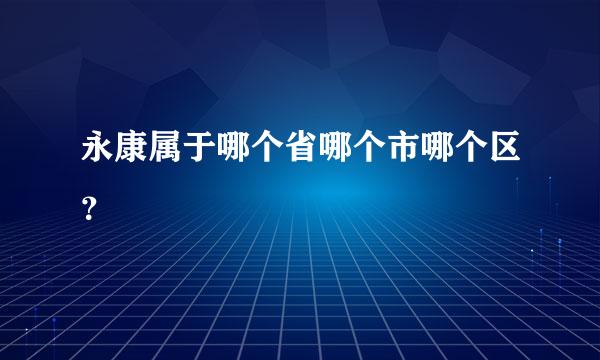 永康属于哪个省哪个市哪个区？