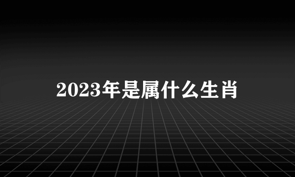 2023年是属什么生肖