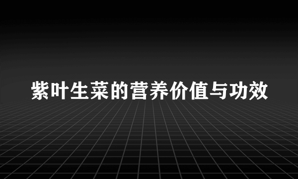 紫叶生菜的营养价值与功效