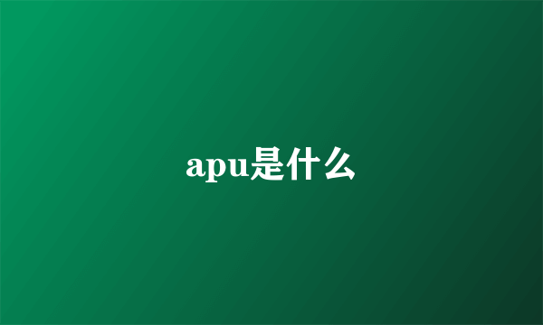 apu是什么