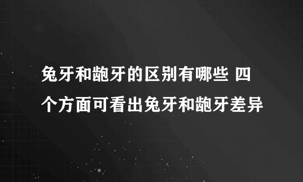 兔牙和龅牙的区别有哪些 四个方面可看出兔牙和龅牙差异