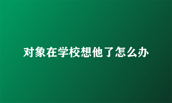 对象在学校想他了怎么办