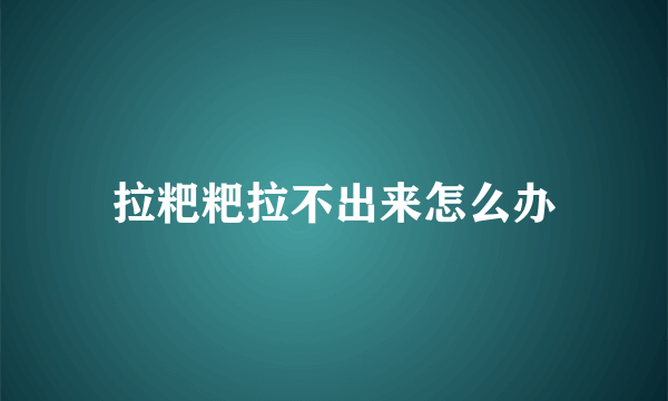 拉粑粑拉不出来怎么办