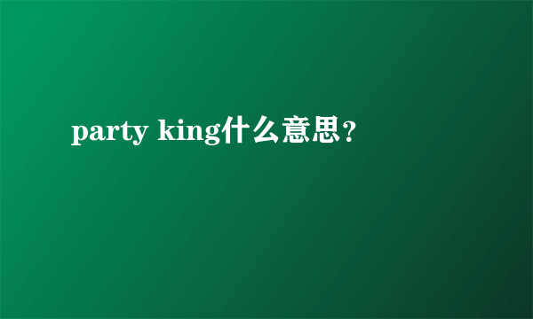 party king什么意思？