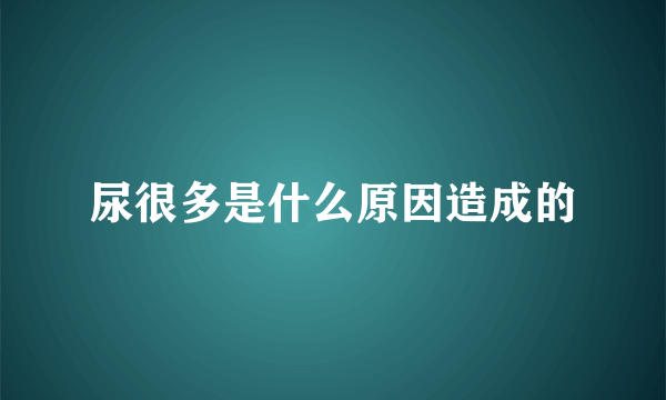 尿很多是什么原因造成的