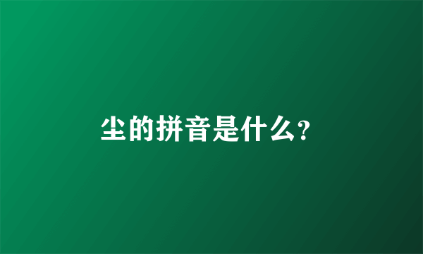 尘的拼音是什么？