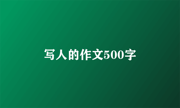 写人的作文500字