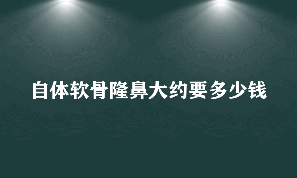 自体软骨隆鼻大约要多少钱