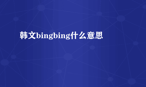 韩文bingbing什么意思