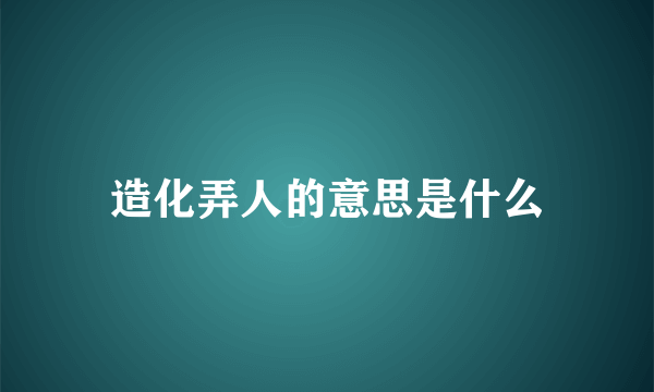 造化弄人的意思是什么