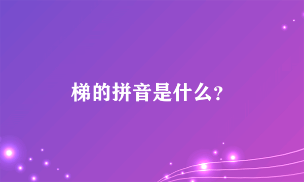 梯的拼音是什么？