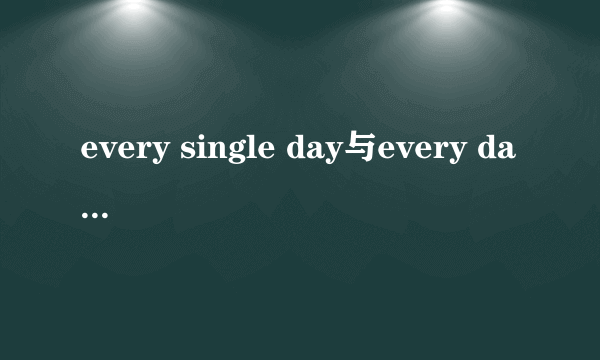 every single day与every day什么区别呀？