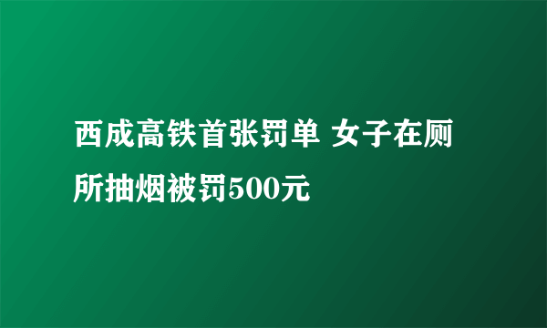 西成高铁首张罚单 女子在厕所抽烟被罚500元