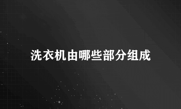 洗衣机由哪些部分组成