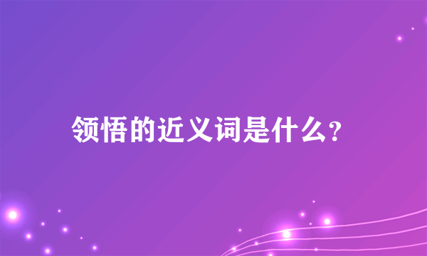 领悟的近义词是什么？