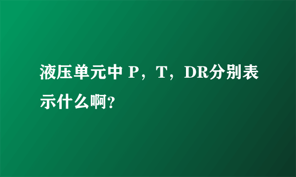 液压单元中 P，T，DR分别表示什么啊？