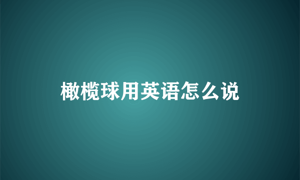 橄榄球用英语怎么说