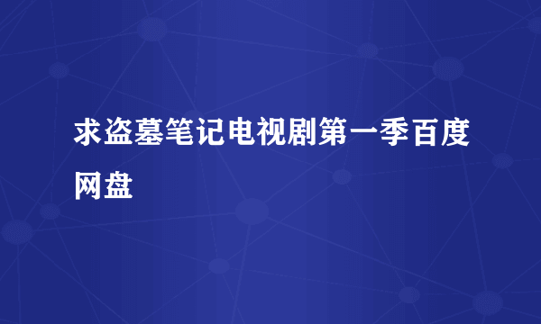 求盗墓笔记电视剧第一季百度网盘