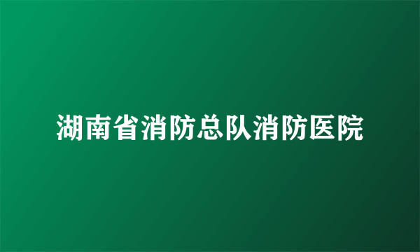 湖南省消防总队消防医院