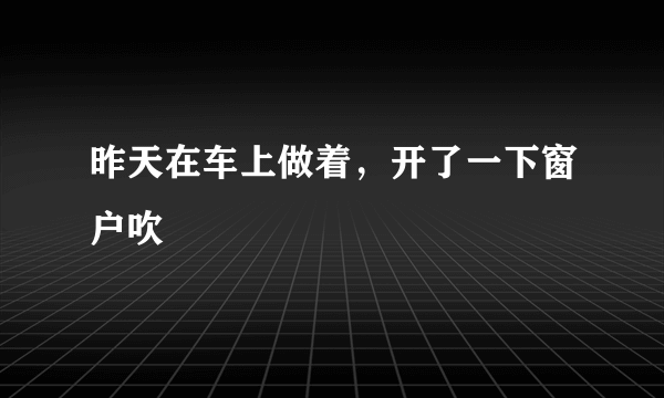 昨天在车上做着，开了一下窗户吹