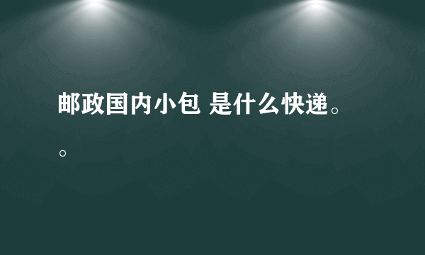 邮政国内小包 是什么快递。。