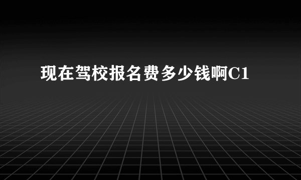 现在驾校报名费多少钱啊C1