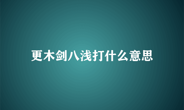 更木剑八浅打什么意思