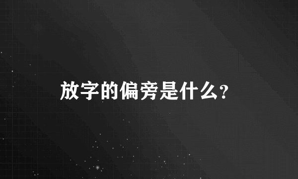 放字的偏旁是什么？