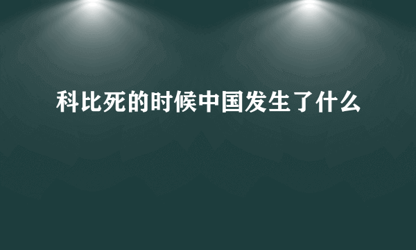 科比死的时候中国发生了什么