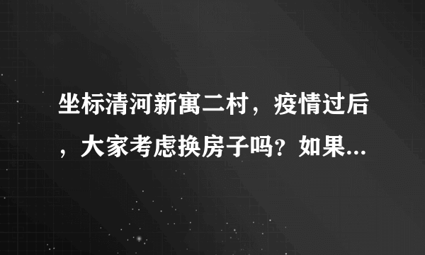 坐标清河新寓二村，疫情过后，大家考虑换房子吗？如果要买房应该考虑哪些因素？