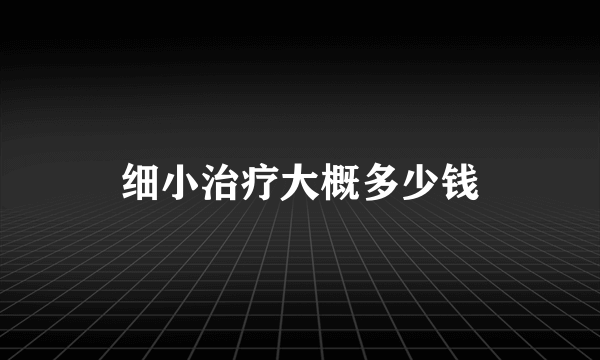 细小治疗大概多少钱