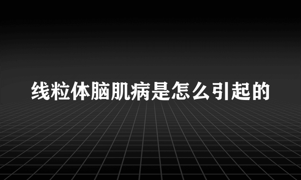 线粒体脑肌病是怎么引起的